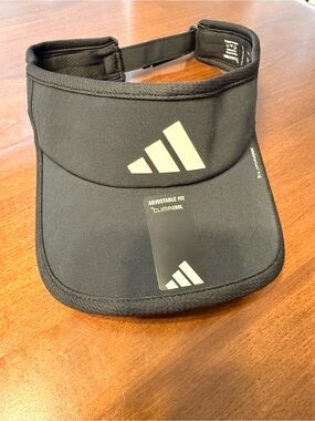 adidas Black Sports Visor with White Logo